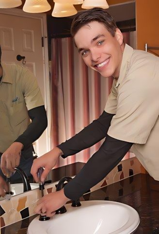 Carrollton plumber installing a new bathroom faucet during a fixture installation